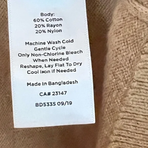 Talbots XL Camel Sweater with Red Script - Picture 4 of 8